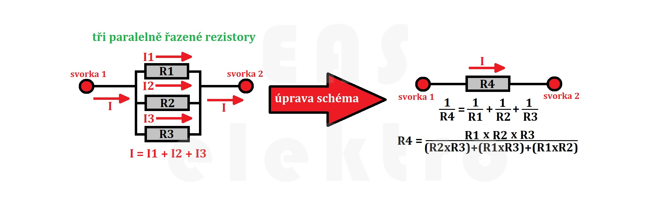 paralelní řazení 3 rezistorů