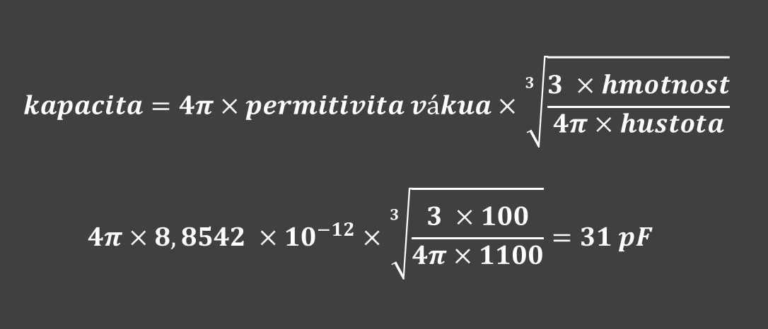 praktický výpočet elektrické kapacity