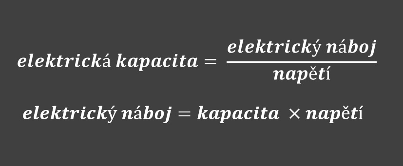 vzorec výpočtu elektrické kapacity